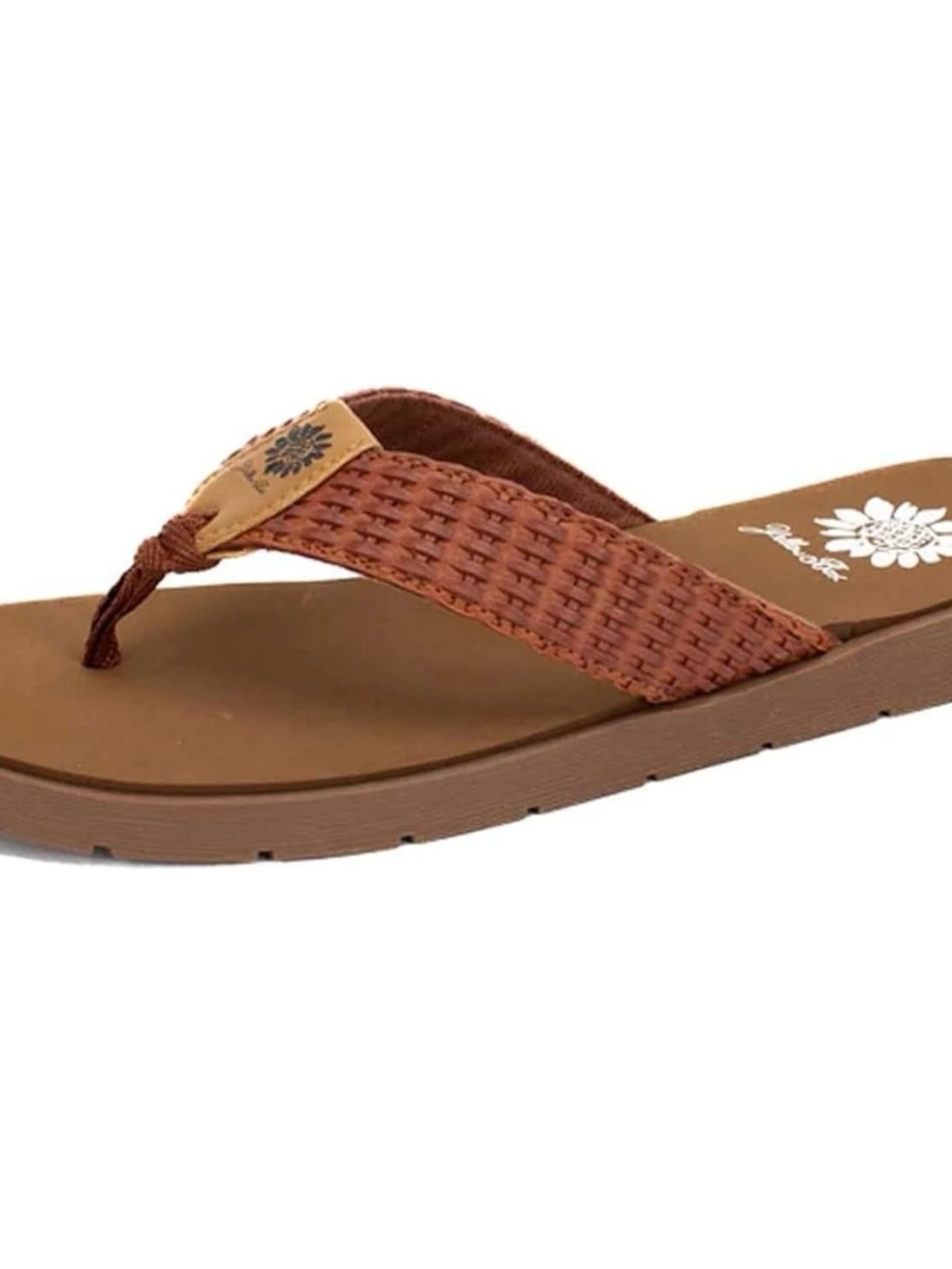 YELLOW BOX FEORAH TAN FLIP FLOPS MEDIUM WIDTH NEW IN BOX